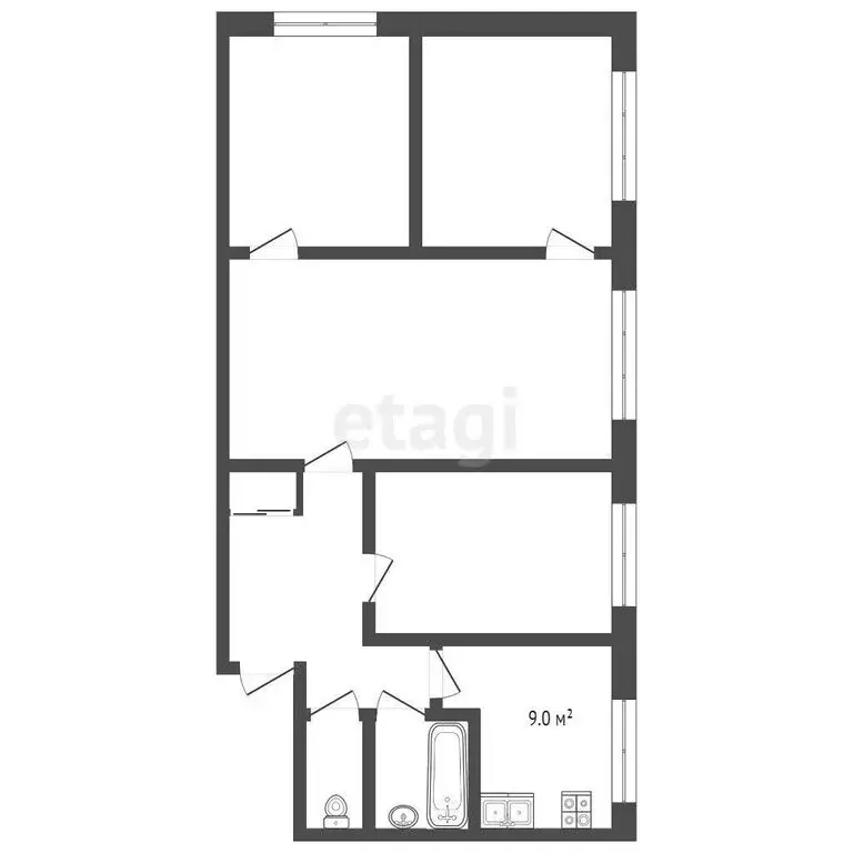 4-комнатная квартира: Ижевск, улица А.Н. Сабурова, 9 (58.6 м) - Фото 0
