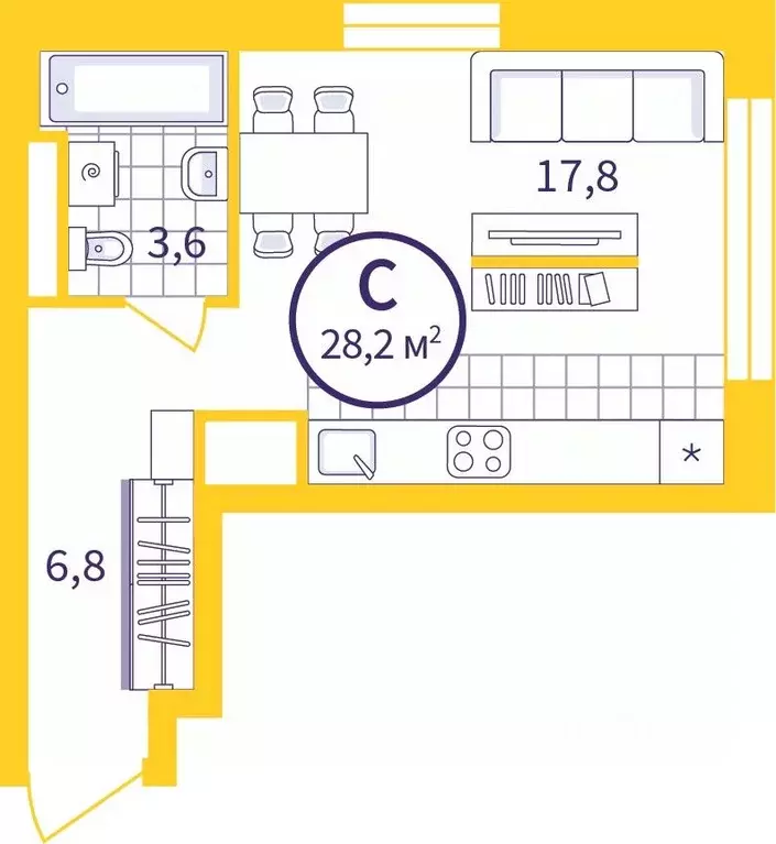 Студия Свердловская область, Екатеринбург Уктус жилрайон, Астон Сезоны ... - Фото 1