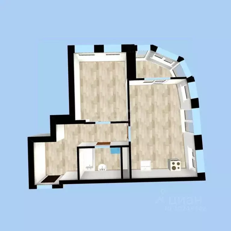 2-к кв. Башкортостан, Уфа Коммунистическая ул., 11/1 (42.9 м) - Фото 2