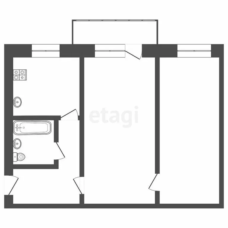 2-комнатная квартира: Ангарск, 91-й квартал, 7 (44.8 м) - Фото 0