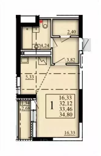 Студия Башкортостан, Уфа Затон-Восточный жилрайон, Паруса жилой ... - Фото 1