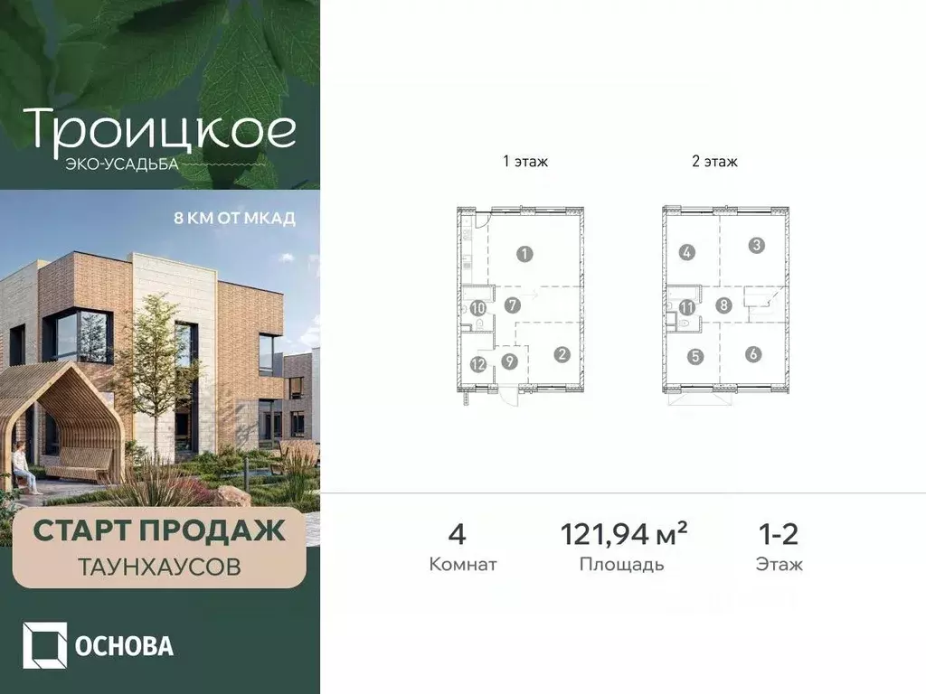 Таунхаус в Московская область, Мытищи городской округ, с. Троицкое 2 ... - Фото 1