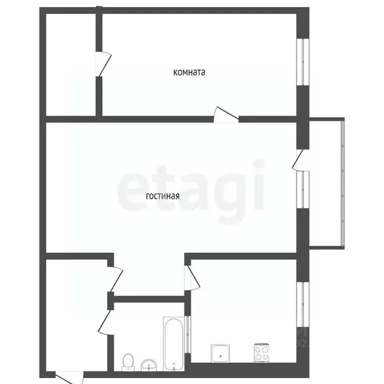 2-к кв. Вологодская область, Вологда Петрозаводская ул., 18 (41.7 м) - Фото 2