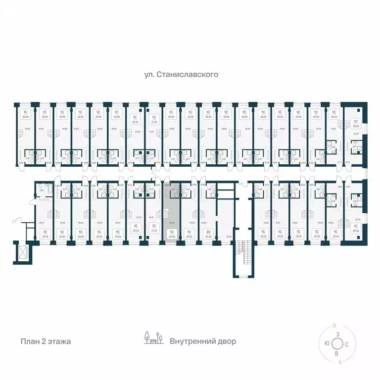 Квартира-студия: Новосибирск, улица Станиславского, 25 (29.59 м) - Фото 1