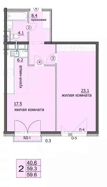 2-к кв. Пензенская область, Пенза ул. Яшиной, 8 (59.6 м) - Фото 1