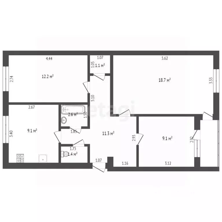 3-к кв. Крым, Красноперекопск ул. Ломоносова (67.8 м) - Фото 1