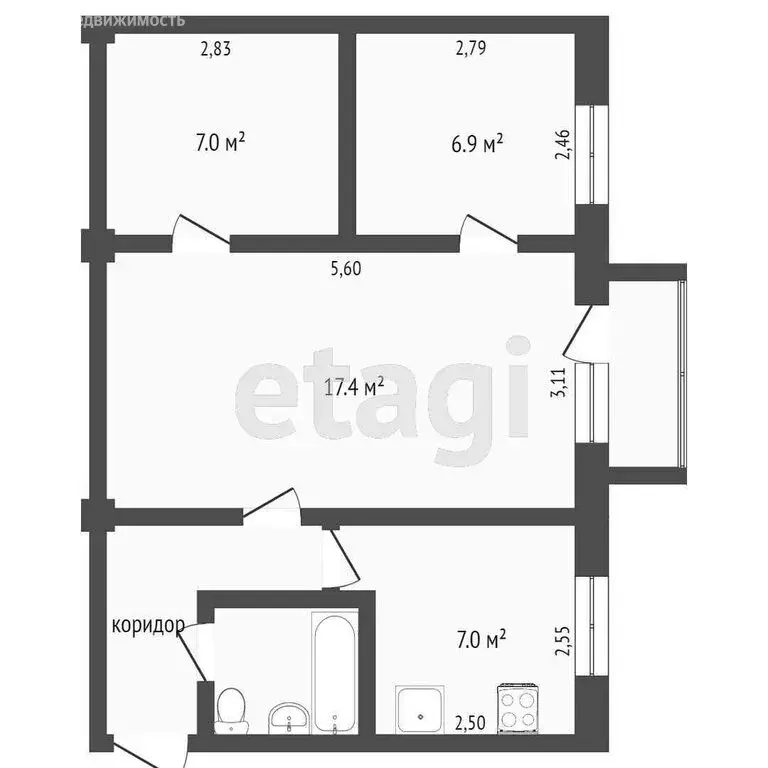 2-комнатная квартира: Омск, микрорайон Заозёрный, улица Глинки, 2 ... - Фото 0