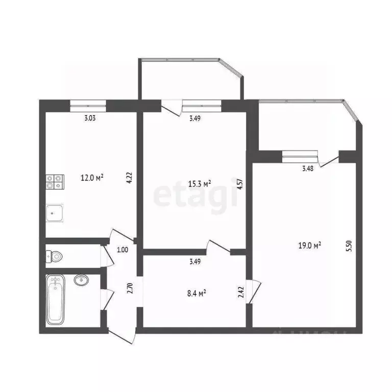 2-к кв. Тюменская область, Тюмень Широтная ул., 130к2 (64.2 м) - Фото 0