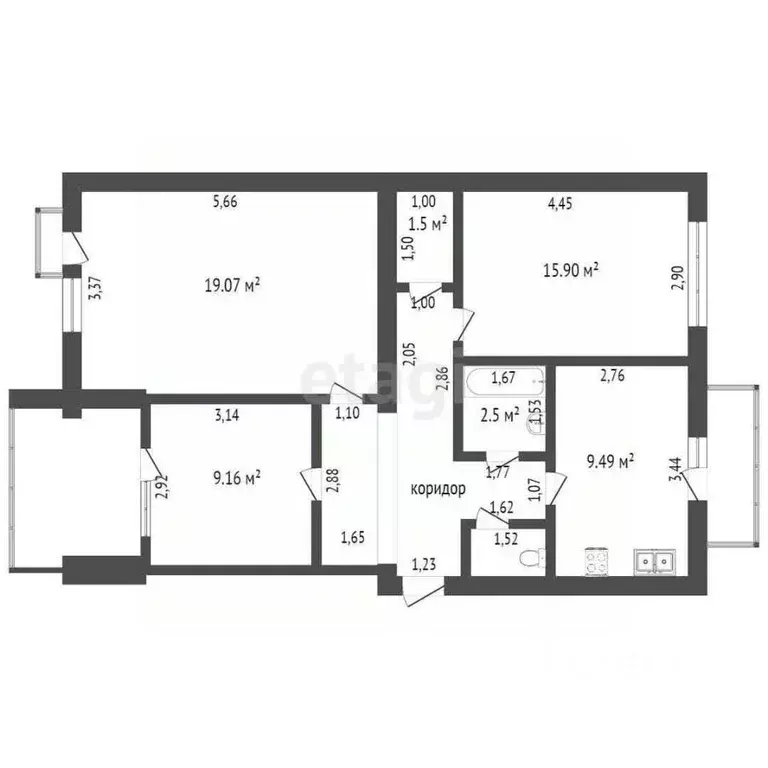 5-к кв. Севастополь ул. Александра Маринеско, 25 (127.9 м) - Фото 1