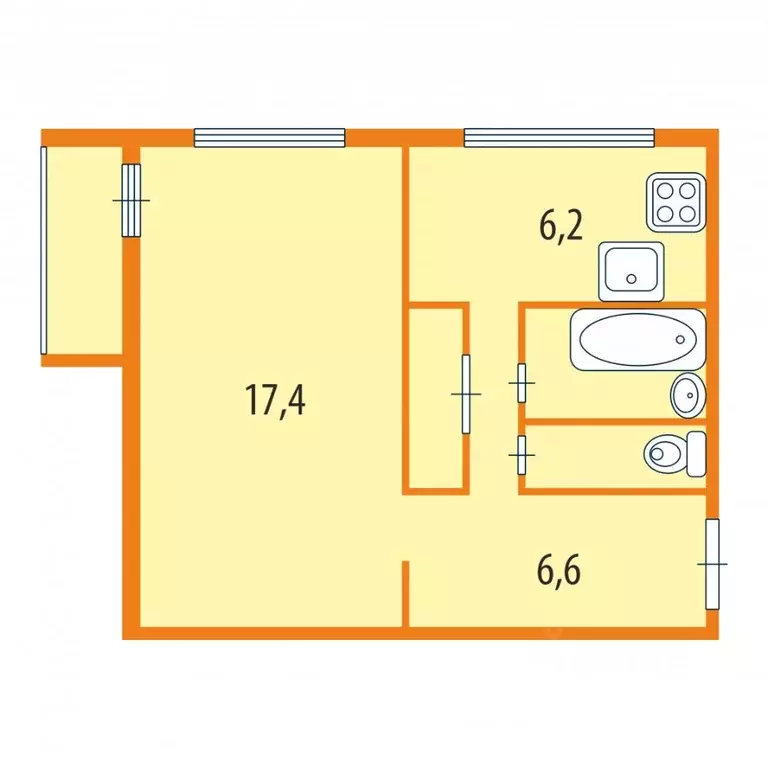 1-к кв. Санкт-Петербург аллея Котельникова, 4 (30.2 м) - Фото 1