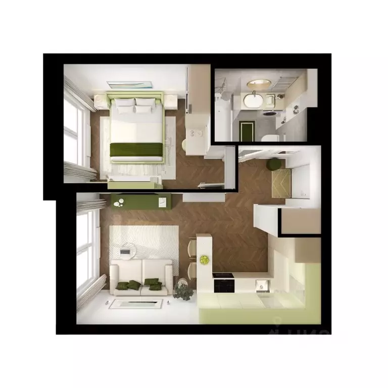 1-к кв. Московская область, Ленинский городской округ, Боброво пгт ... - Фото 2