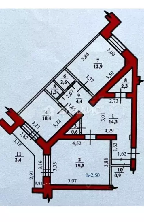 2-к кв. Башкортостан, Стерлитамак просп. Октября, 77 (68.3 м) - Фото 2
