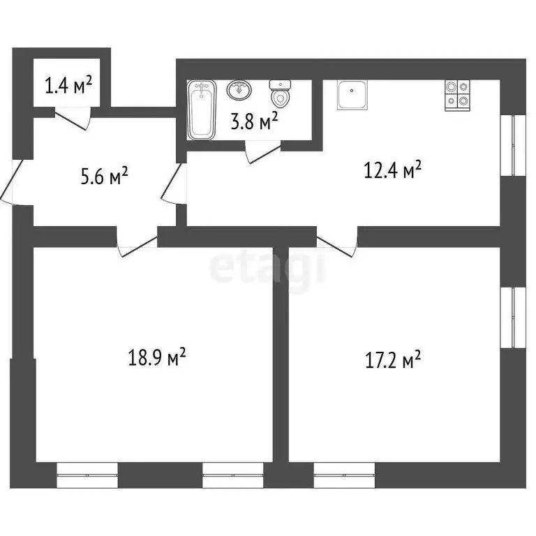 2-комнатная квартира: Ялуторовск, Заводская улица, 7 (59.3 м) - Фото 1