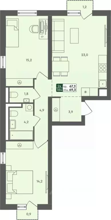 3-к кв. Тюменская область, Тюменский муниципальный округ, с. Ембаево ... - Фото 1