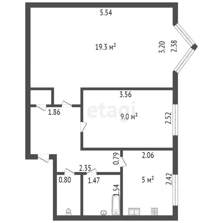 2-к кв. Санкт-Петербург пос. Стрельна, ул. Гоголя, 9 (42.3 м) - Фото 1