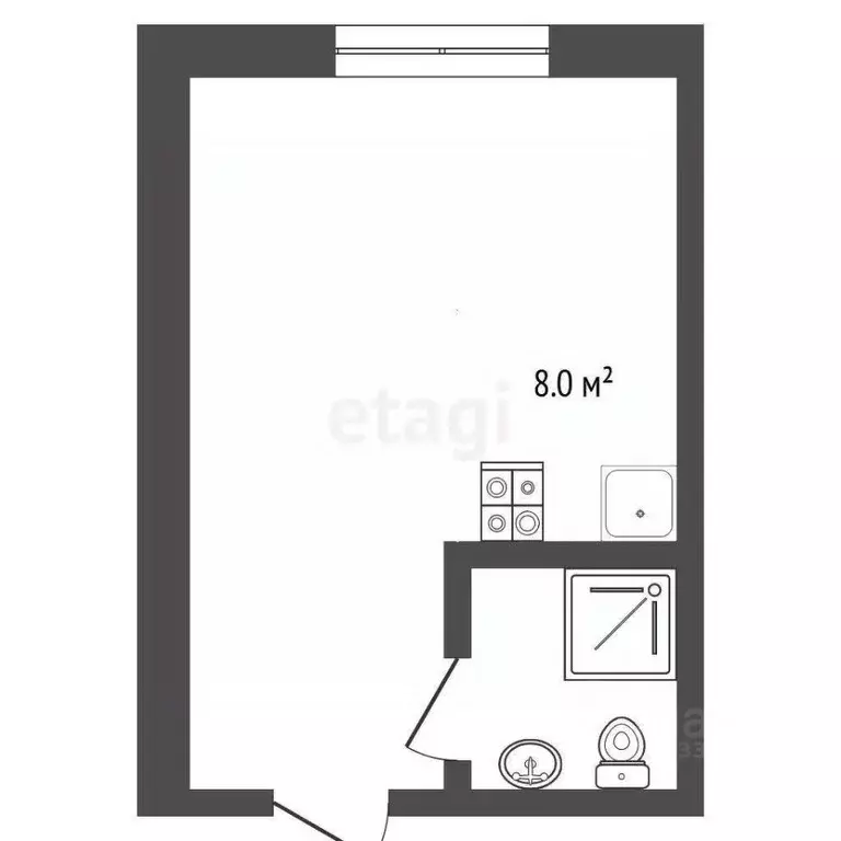 Студия Тюменская область, Тюмень Одесская ул., 3с1 (18.7 м) - Фото 2