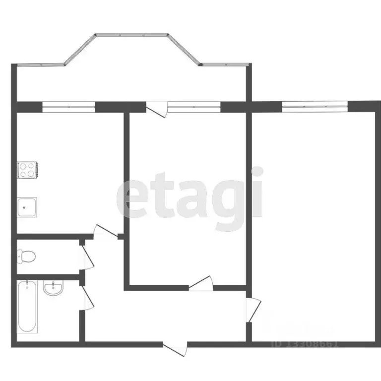 2-к кв. Томская область, Томск Овражный пер., 22 (53.0 м) - Фото 2