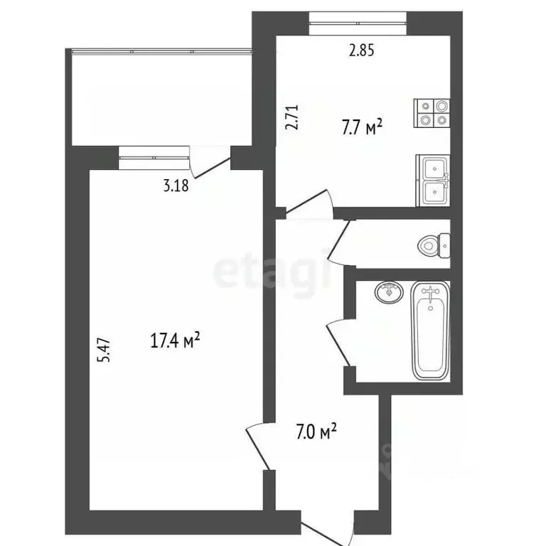 1-к кв. Ямало-Ненецкий АО, Новый Уренгой Дружба мкр, 1/4 (35.7 м) - Фото 1