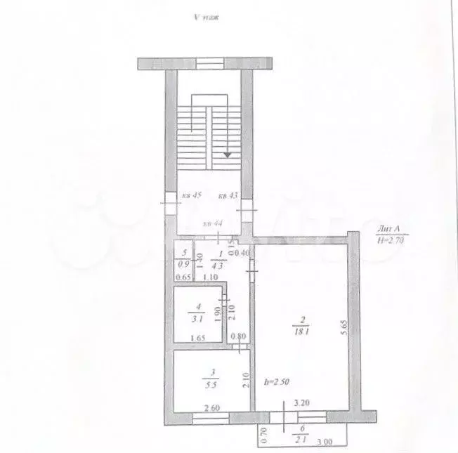 1-к. квартира, 31,3 м, 5/5 эт. - Фото 0