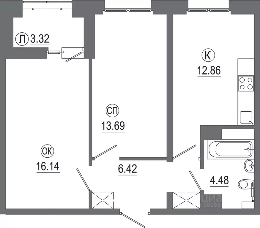 2-к кв. Иркутская область, Иркутск ИВАТУ городок, Авиатор жилой ... - Фото 1