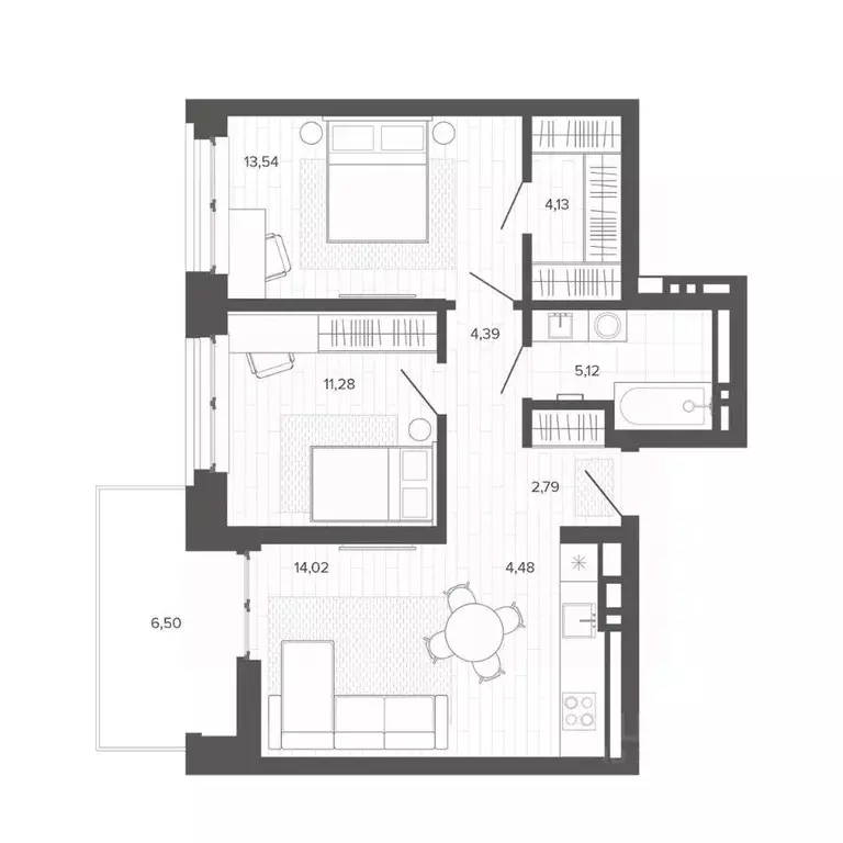 3-к кв. Алтайский край, Барнаул Жилплощадка мкр,  (66.26 м) - Фото 1