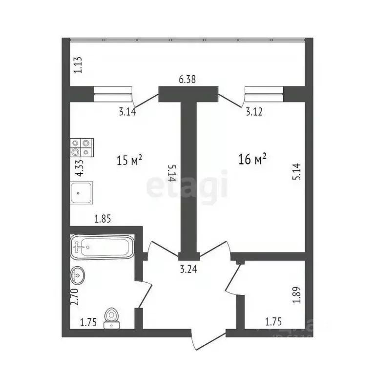 1-к кв. Мордовия, Саранск Республиканская ул., 145 (47.0 м) - Фото 1