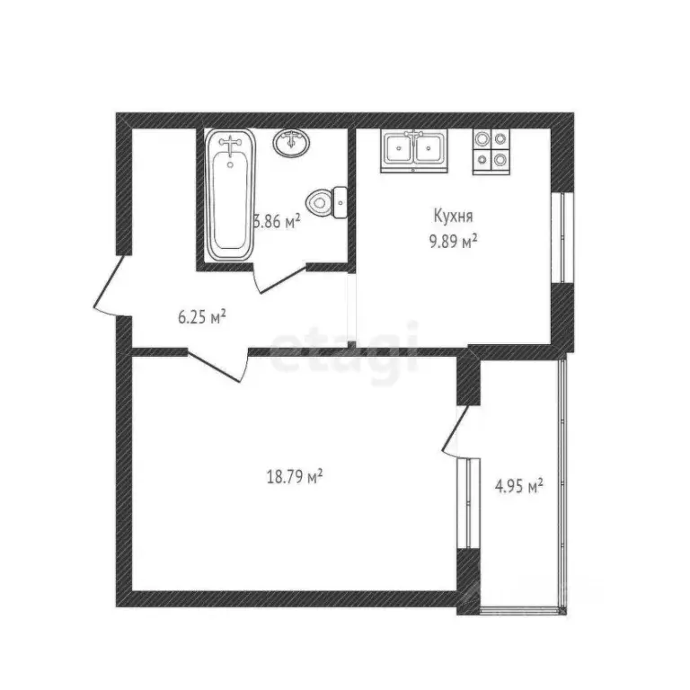 1-к кв. Тюменская область, Тюмень ул. Муравленко, 1к1 (39.0 м) - Фото 1
