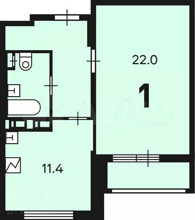 Аукцион: 1-к. квартира, 45,6 м, 8/15 эт. - Фото 1