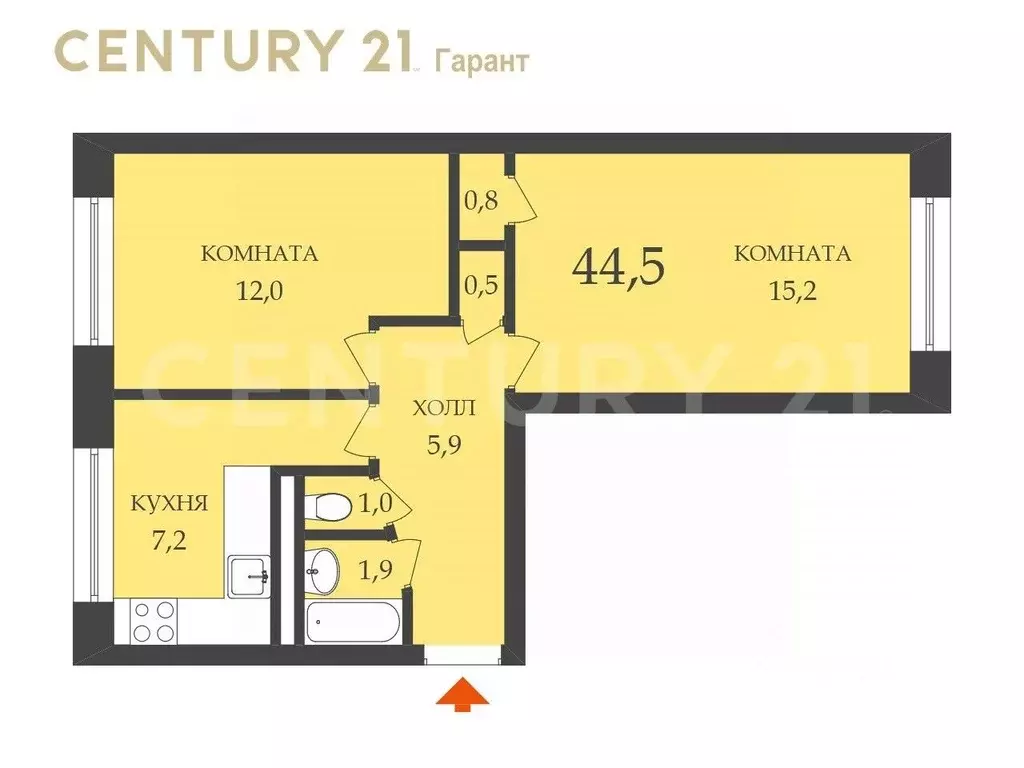 2-к кв. Санкт-Петербург ул. Димитрова, 18К3 (44.5 м) - Фото 1