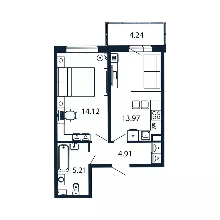1-комнатная квартира: Мурино, Ручьёвский проспект, 20 (37.2 м) - Фото 1