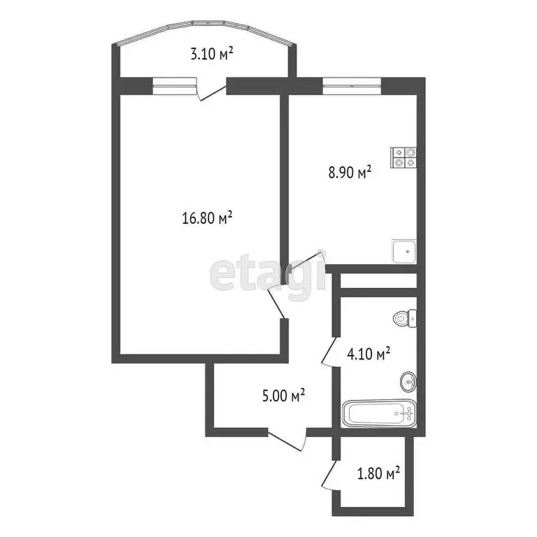 1-комнатная квартира: Тюмень, улица Героев Космоса, 23 (34.8 м) - Фото 0