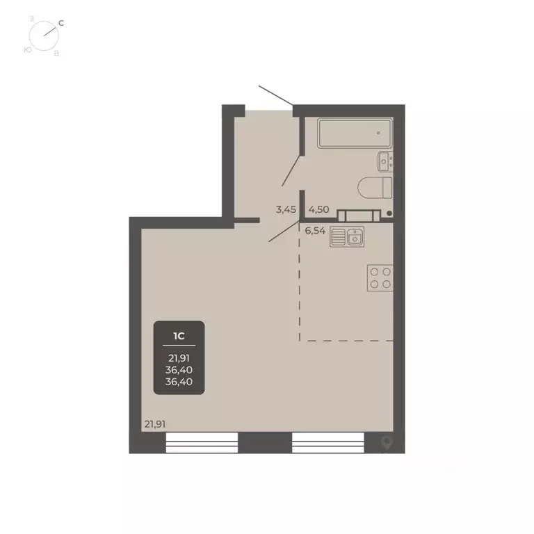 1-к кв. Новосибирская область, Новосибирск Автогенная ул., 75 (36.0 м) - Фото 0