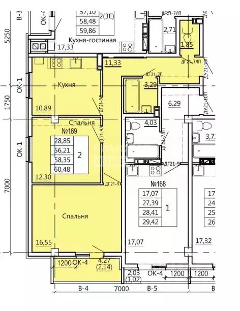 2-к кв. Курская область, Курск Театральная ул., 14 (60.48 м) - Фото 1