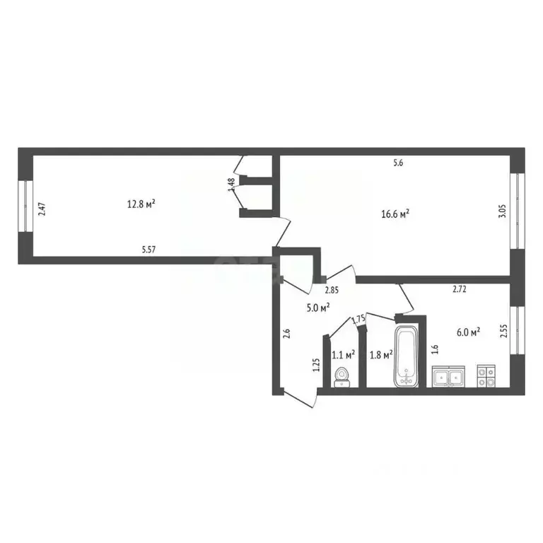 2-к кв. Архангельская область, Котлас ул. Кузнецова, 3А (44.4 м) - Фото 2