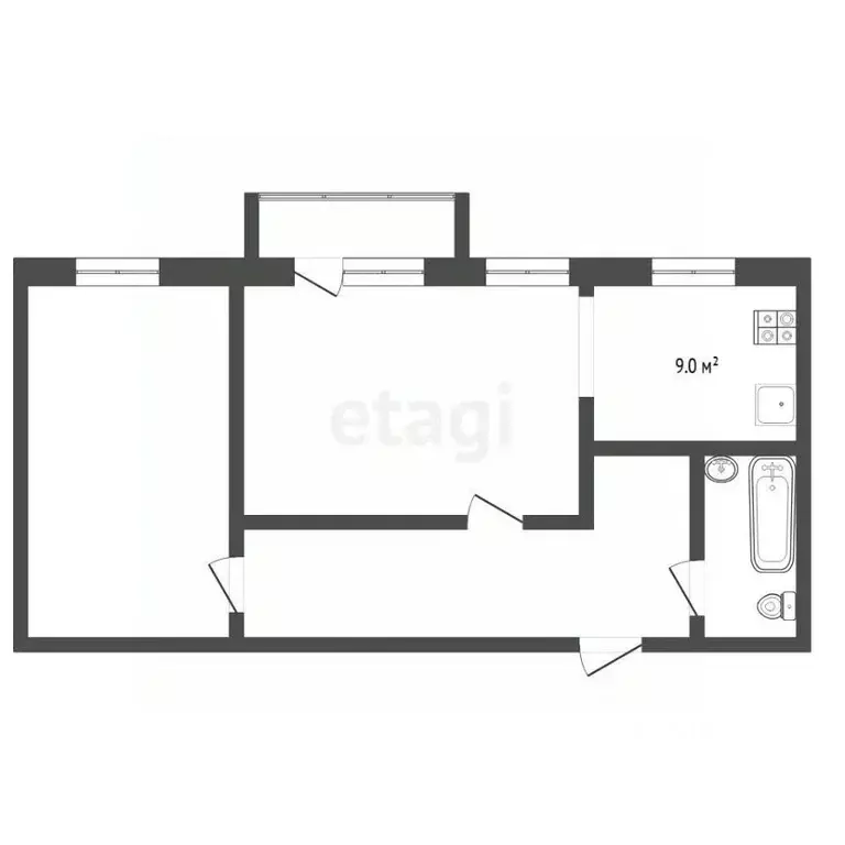 2-к кв. Тюменская область, Тюмень ул. Пермякова, 83к2 (62.2 м) - Фото 2