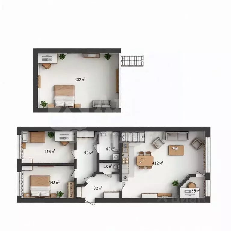 3-к кв. Тюменская область, Тюменский муниципальный округ, д. Дербыши ... - Фото 2