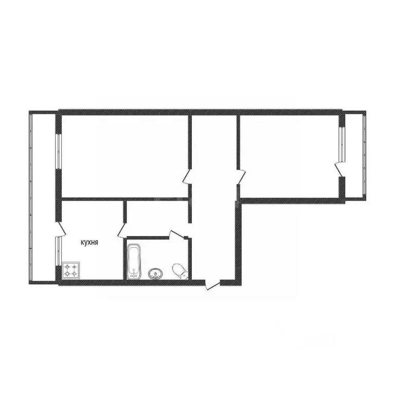 2-к кв. Белгородская область, Белгород ул. Щорса, 53 (58.5 м) - Фото 2