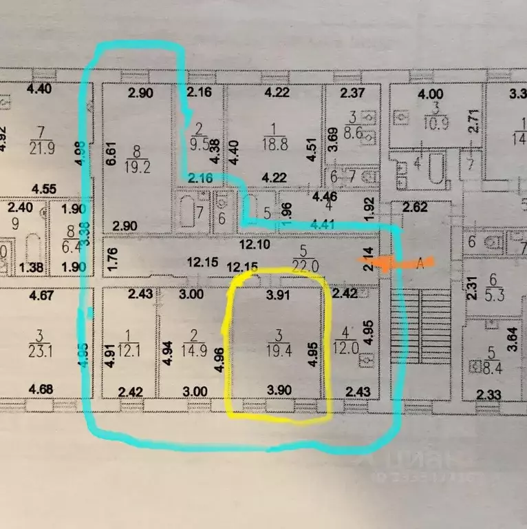Комната Москва Старая Басманная ул., 25С1 (19.4 м) - Фото 1