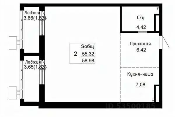 2-к кв. Приморский край, Артем  (58.98 м) - Фото 1