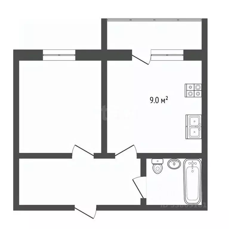 1-к кв. Ростовская область, Ростов-на-Дону ул. Жданова, 15 (34.0 м) - Фото 2