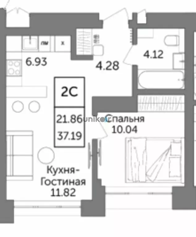 2-комнатная квартира: Уфа, улица Художника Позднова (38.3 м) - Фото 0