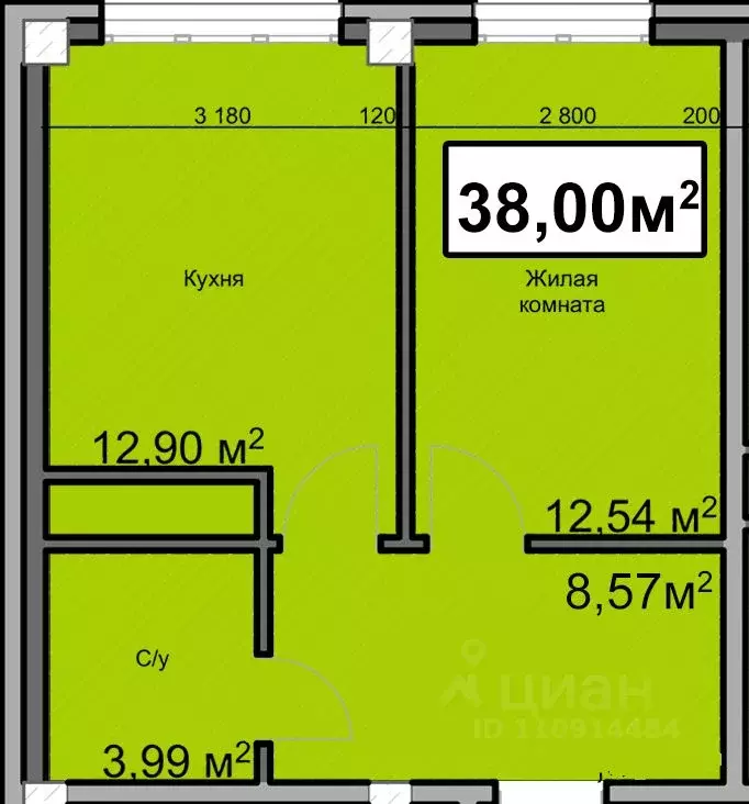 1-к кв. Ставропольский край, Ессентуки ул. Благодатная, 22к3 (38.0 м) - Фото 0