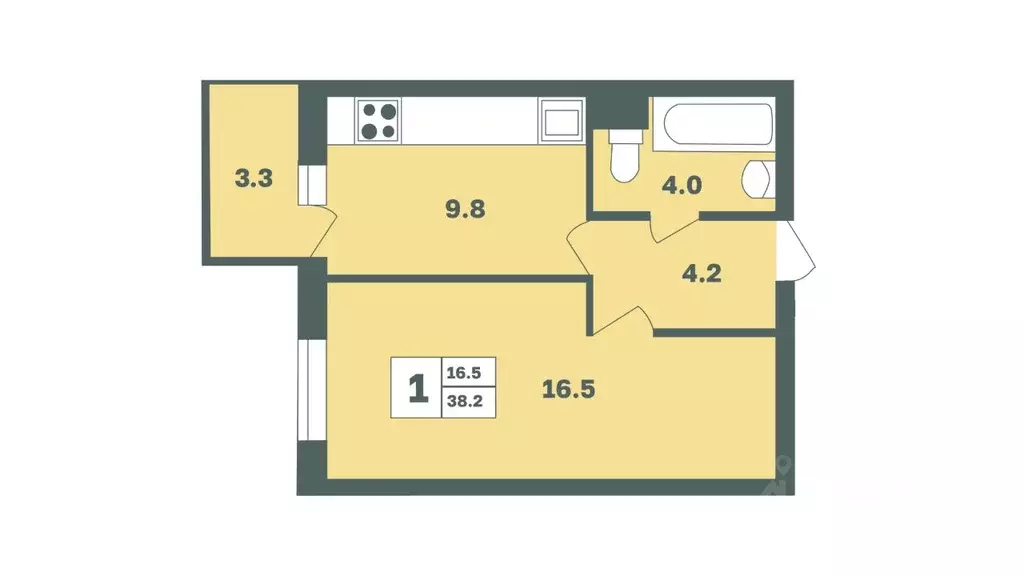 1-к кв. Башкортостан, Уфа Дагестанская ул., лит11 (38.2 м) - Фото 1