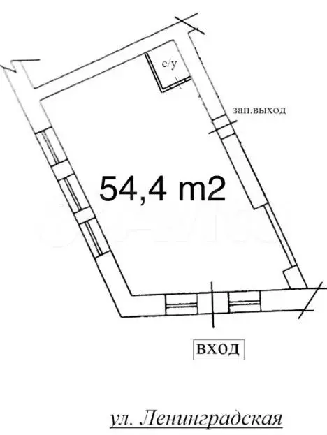 от собственника, 54.4 м - Фото 0