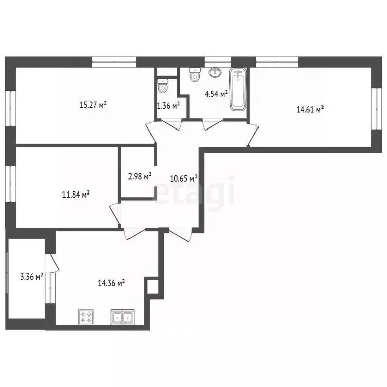 3-к кв. Санкт-Петербург Студенческая ул., 14к2 (75.67 м) - Фото 1