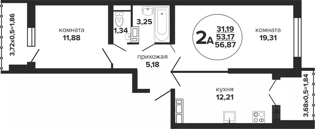 2-к кв. Краснодарский край, Краснодар Музыкальный мкр, ул. Имени И.И. ... - Фото 1