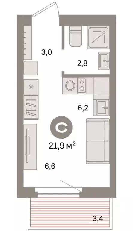 Квартира-студия: Екатеринбург, жилой район Сортировочный, микрорайон ... - Фото 1