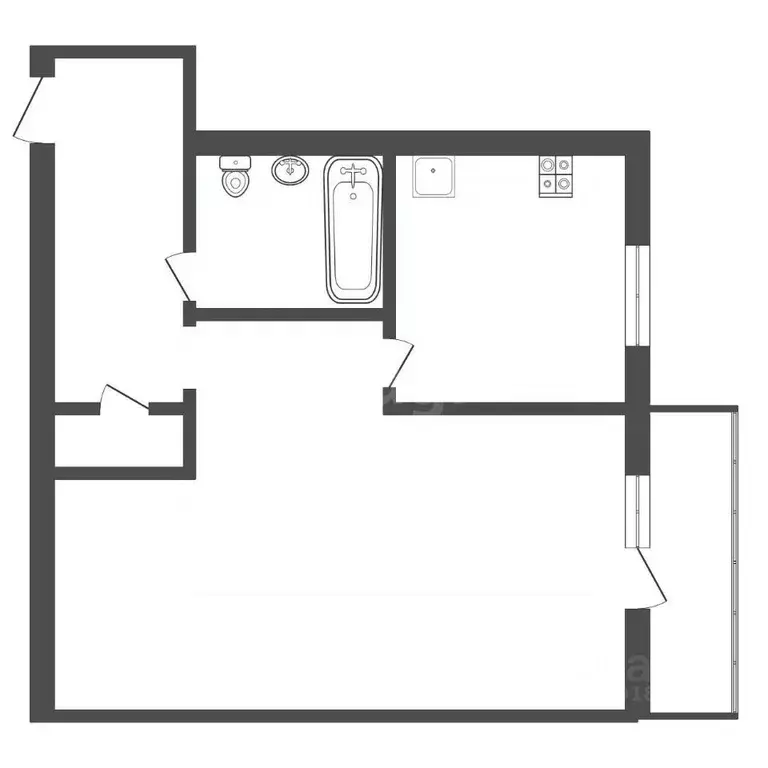 1-к кв. Тульская область, Тула просп. Ленина, 157 (34.8 м) - Фото 2