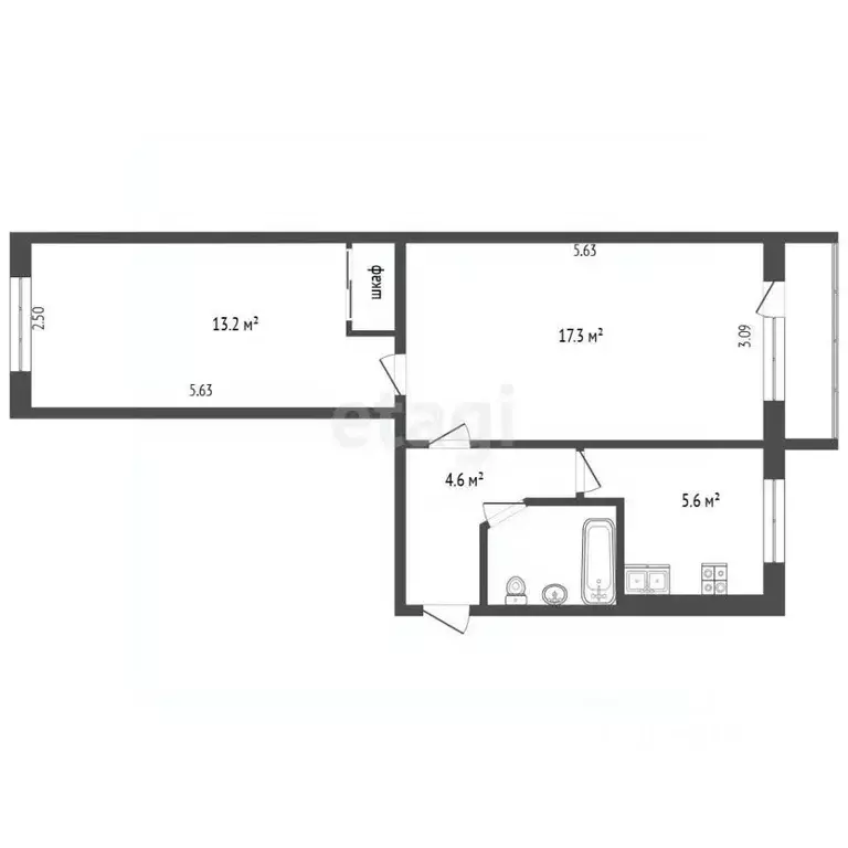 2-к кв. Камчатский край, Петропавловск-Камчатский ул. Академика ... - Фото 2