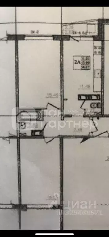 2-к кв. Санкт-Петербург ул. Оптиков, 45к1 (53.6 м) - Фото 2